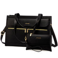 PU Leather Laptop Tote Bag for Women, 15.6-Inch Business Briefcase Shoulder Handbag with Large Capacity