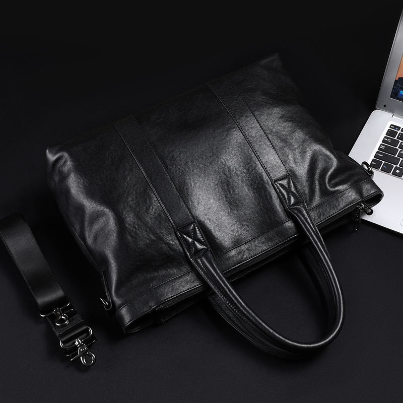 Genuine Leather Laptop Messenger Bag, Women's Crossbody Shoulder Bag with Custom Logo Option