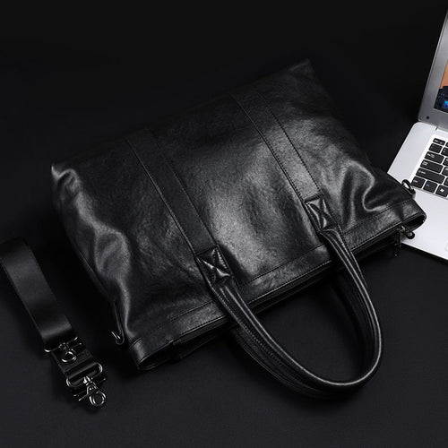 Genuine Leather Laptop Messenger Bag, Women's Crossbody Shoulder Bag with Custom Logo Option